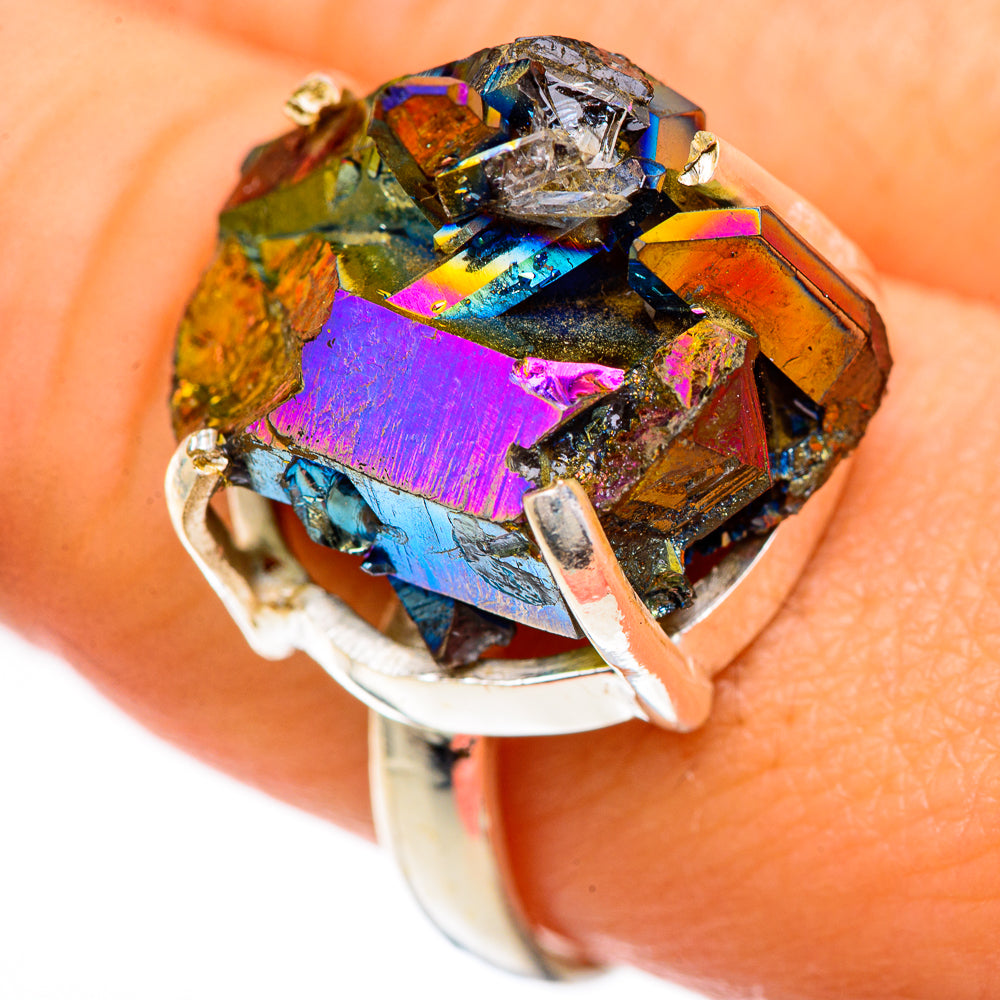 Titanium Sunshine Druzy Rings handcrafted by Anasilvercos - RING124954