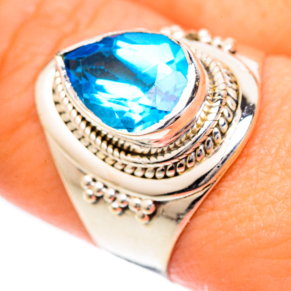 Swiss Blue Topaz Rings handcrafted by Anasilvercos - RING124957