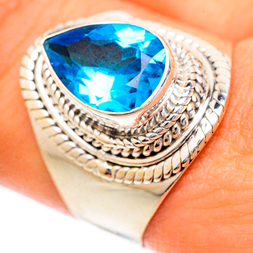 Swiss Blue Topaz Rings handcrafted by Anasilvercos - RING124976