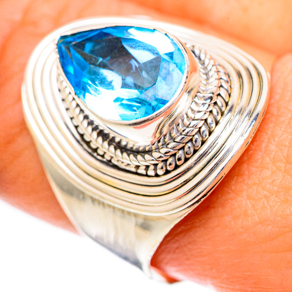 Swiss Blue Topaz Rings handcrafted by Anasilvercos - RING124978