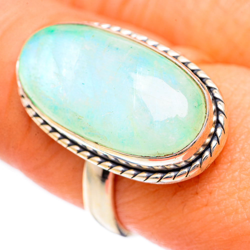 Green Moonstone Rings handcrafted by Anasilvercos - RING124982