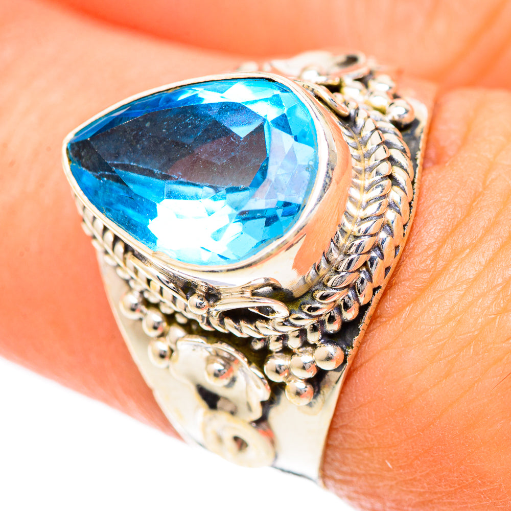 Swiss Blue Topaz Rings handcrafted by Anasilvercos - RING124989