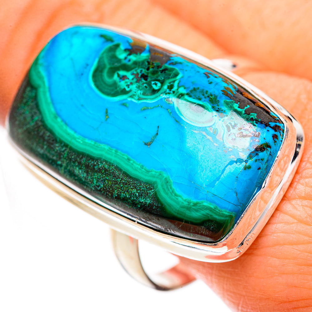 Malachite In Chrysocolla Rings handcrafted by Anasilvercos - RING125007