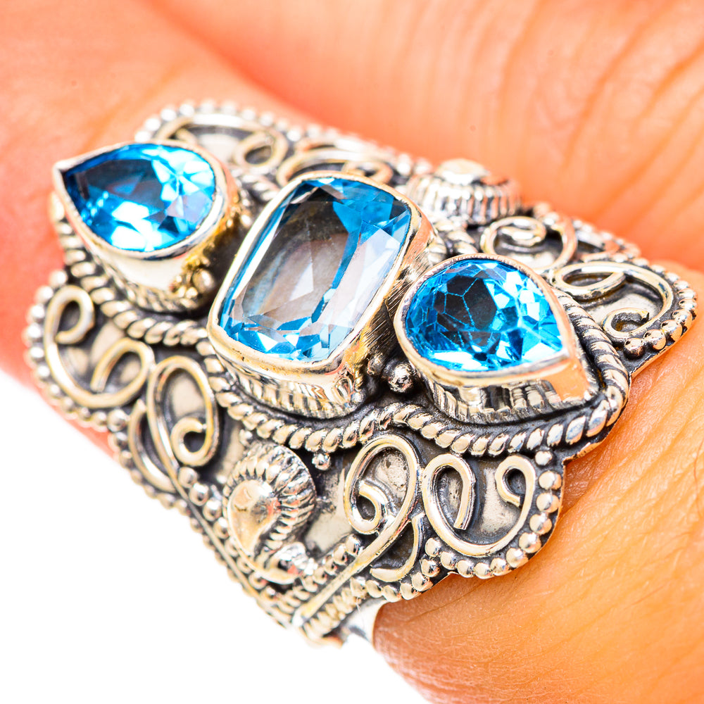 Swiss Blue Topaz Rings handcrafted by Anasilvercos - RING125016