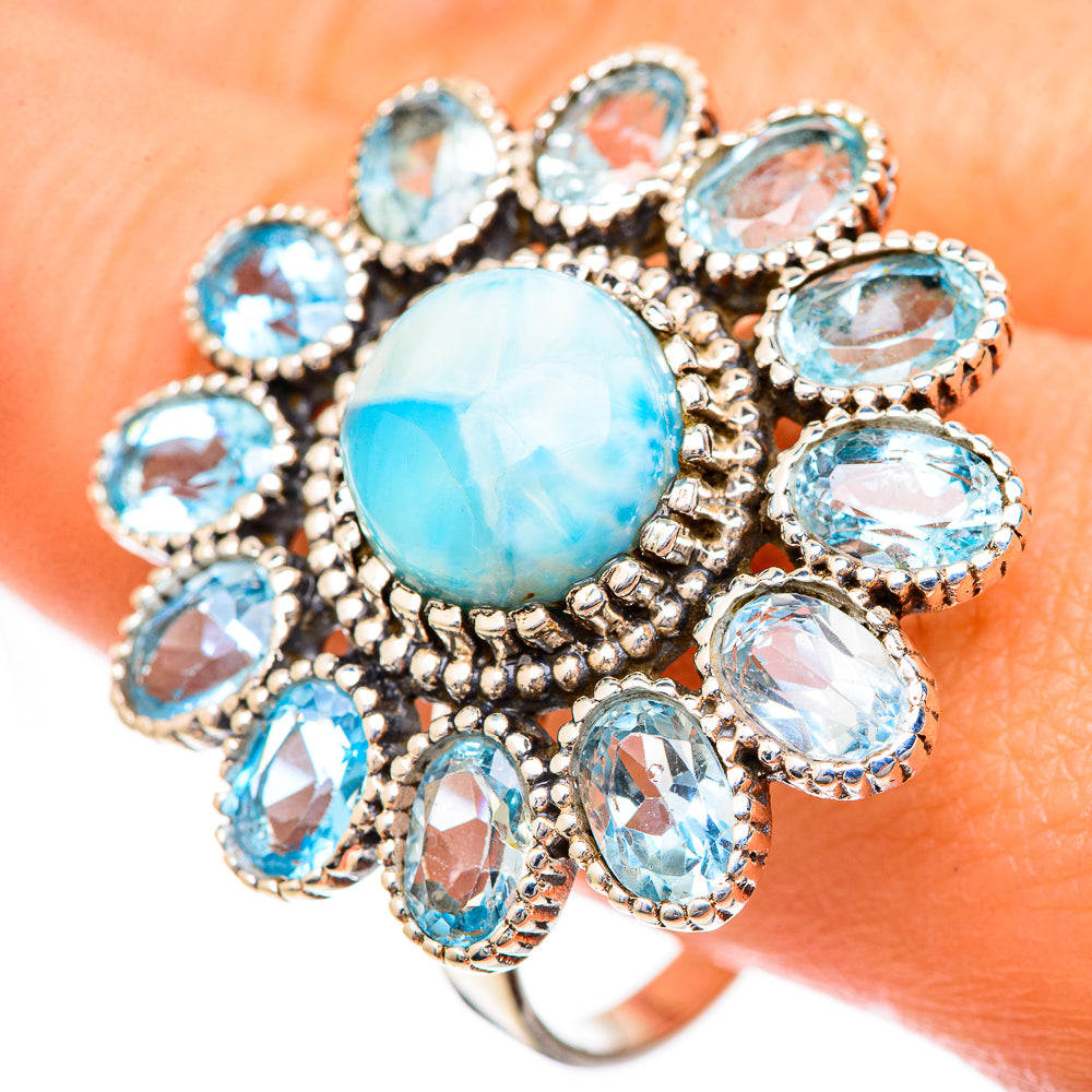Larimar Rings handcrafted by Anasilvercos - RING125021