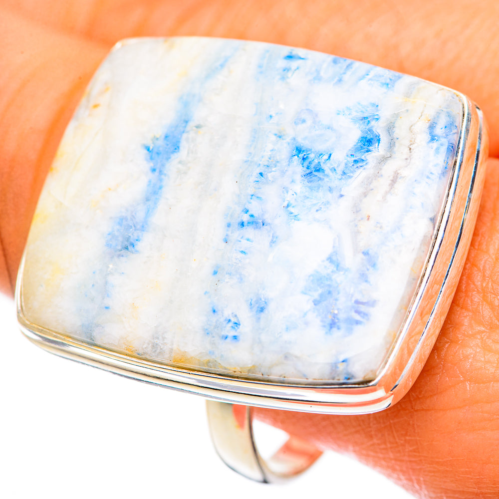 Blue Scheelite Rings handcrafted by Anasilvercos - RING125025