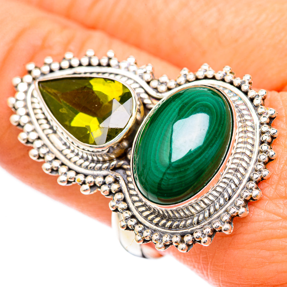 Malachite Rings handcrafted by Anasilvercos - RING125028
