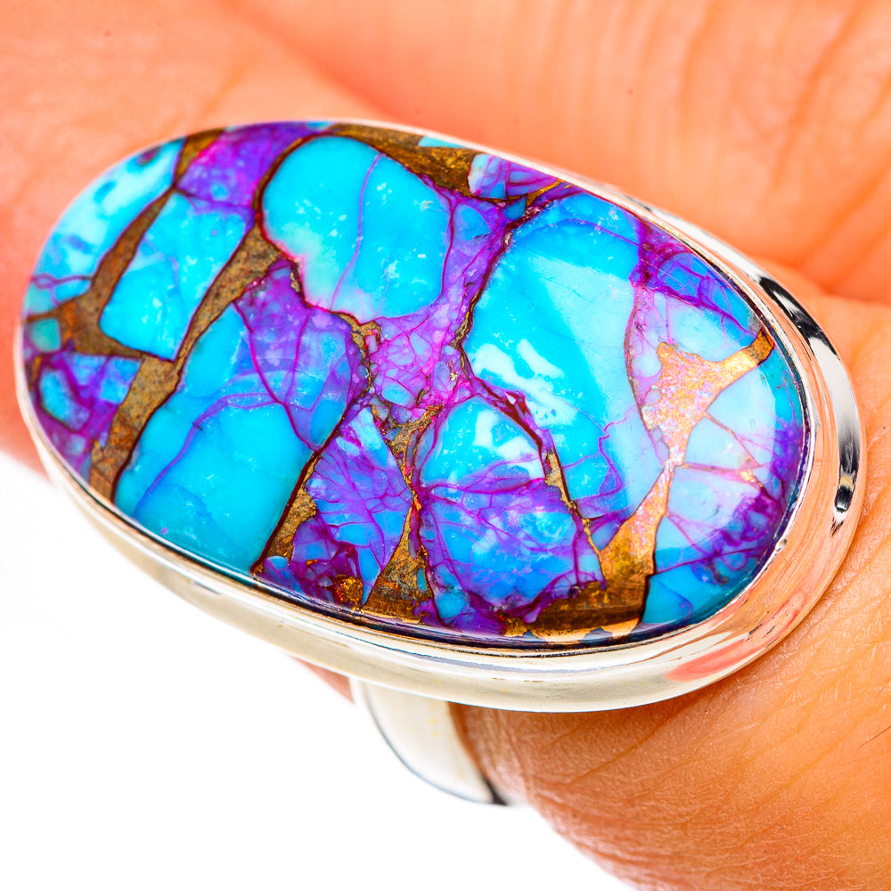 Purple Copper Composite Turquoise Rings handcrafted by Anasilvercos - RING125031