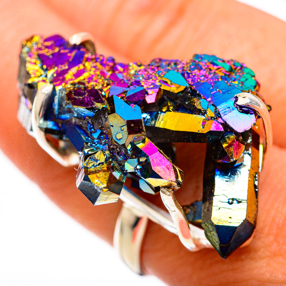 Titanium Sunshine Druzy Rings handcrafted by Anasilvercos - RING125036