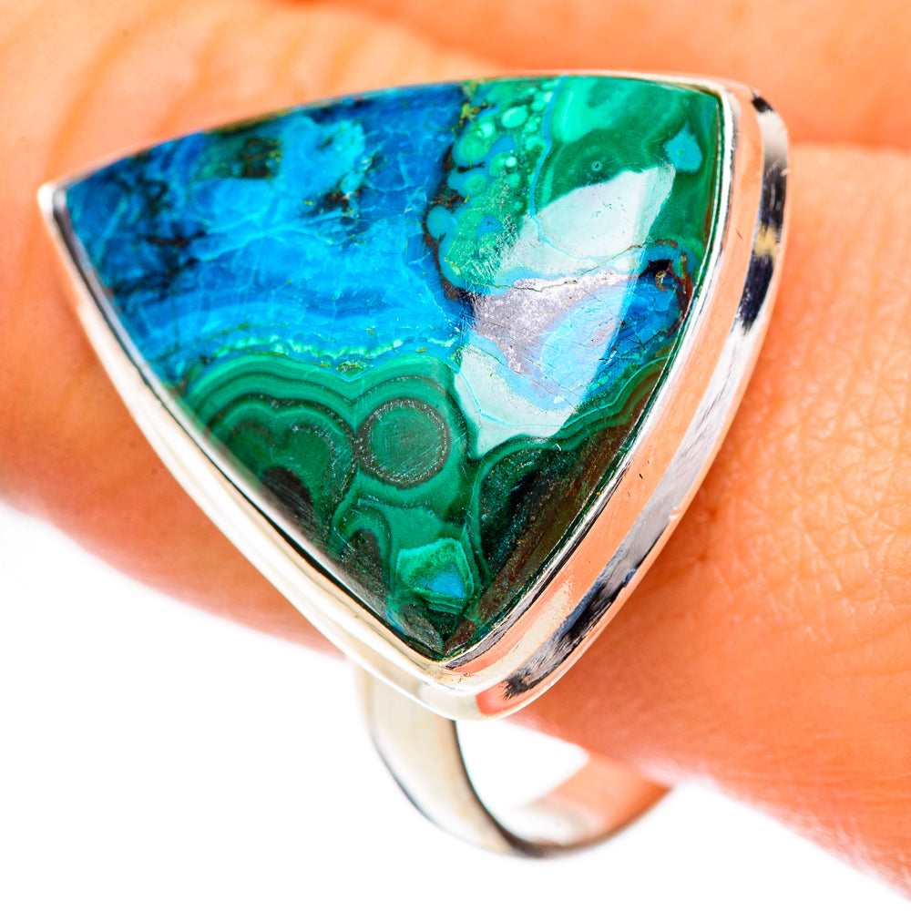 Malachite In Chrysocolla Rings handcrafted by Anasilvercos - RING125039