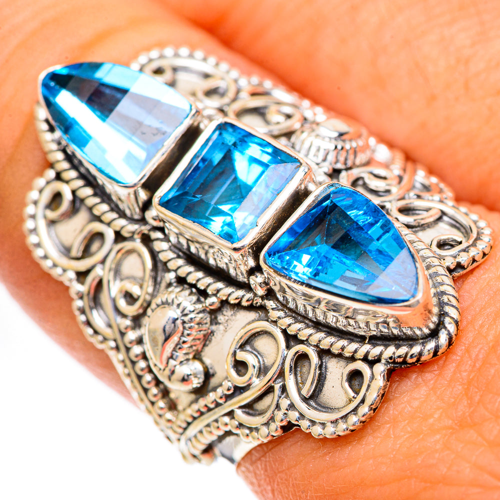 Swiss Blue Topaz Rings handcrafted by Anasilvercos - RING125049
