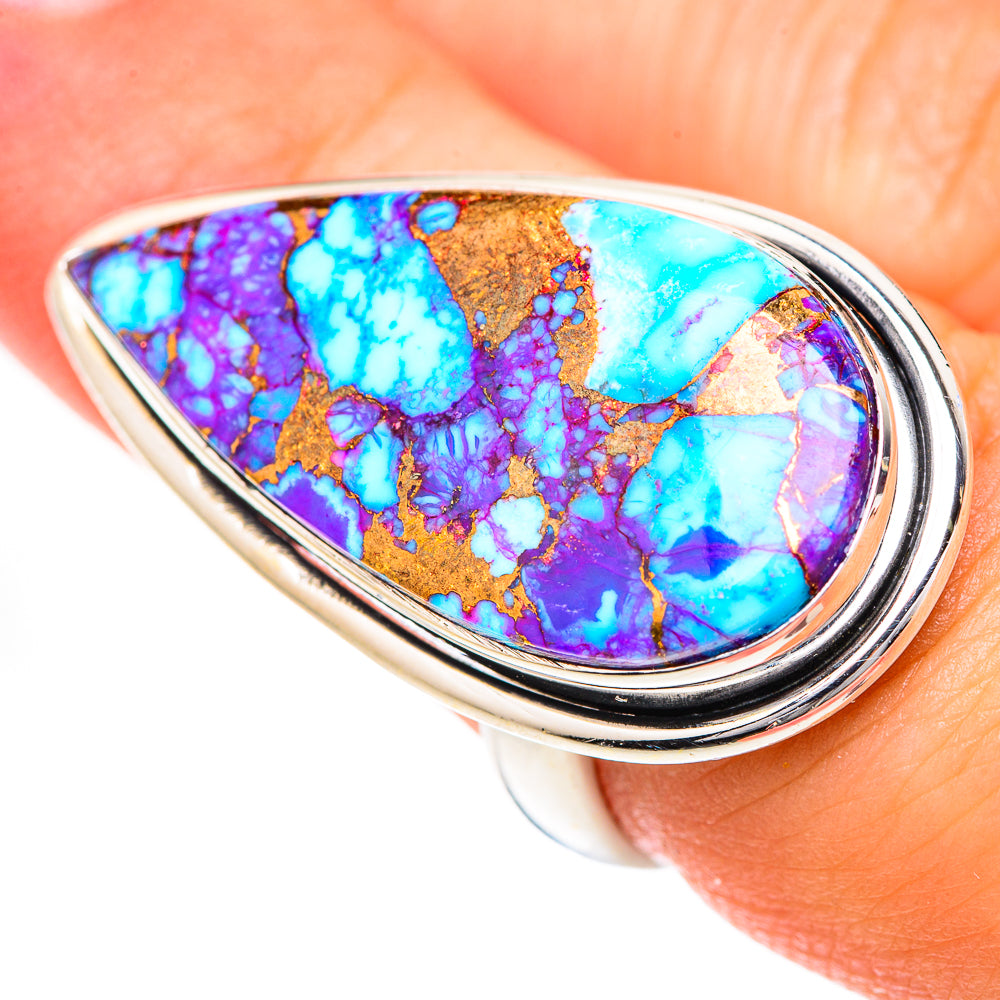 Purple Copper Composite Turquoise Rings handcrafted by Anasilvercos - RING125057