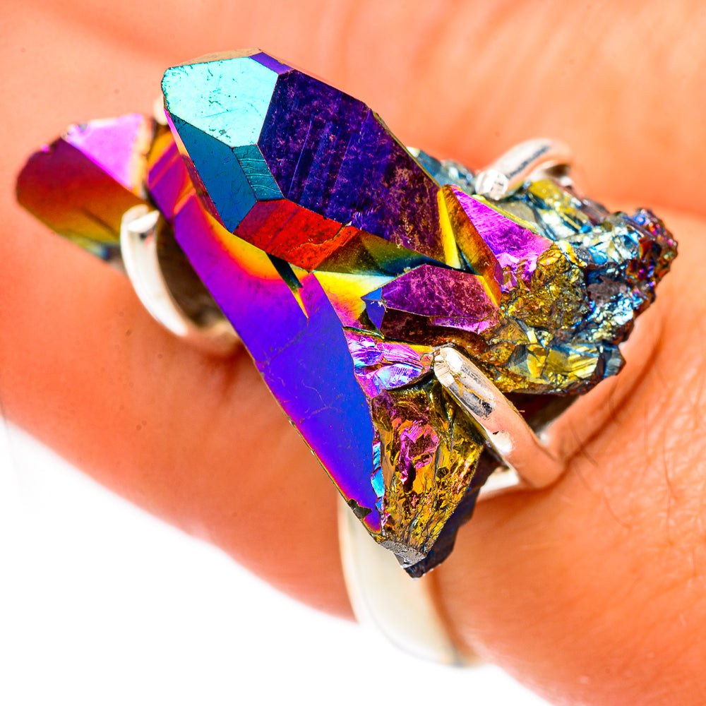 Titanium Sunshine Druzy Rings handcrafted by Anasilvercos - RING125063