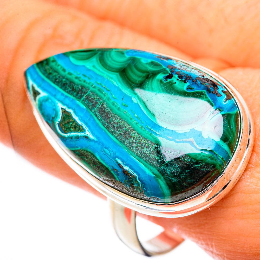 Malachite In Chrysocolla Rings handcrafted by Anasilvercos - RING125064
