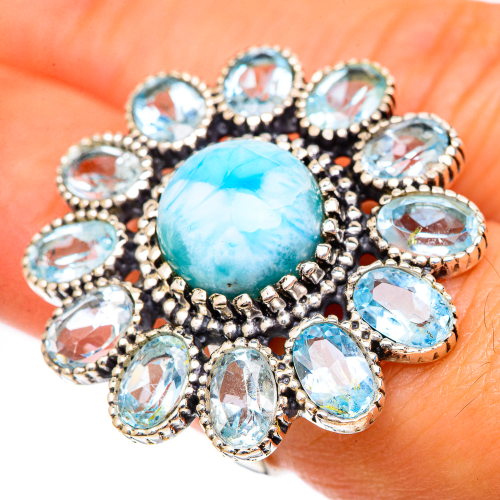 Larimar Rings handcrafted by Anasilvercos - RING125073