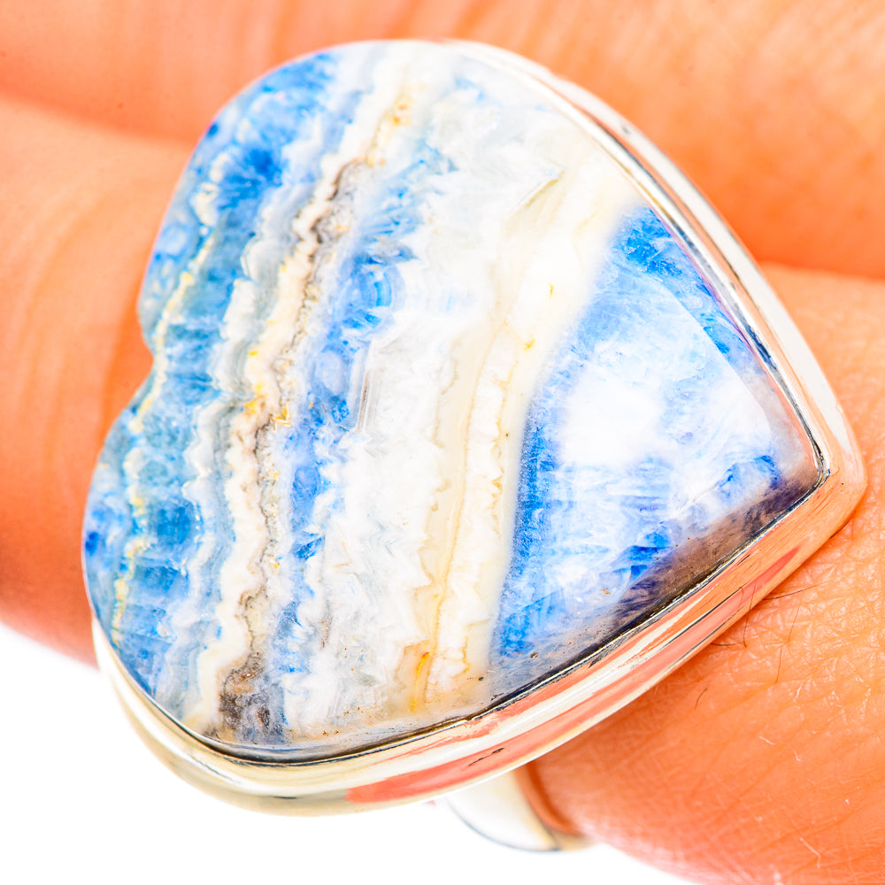 Blue Scheelite Rings handcrafted by Anasilvercos - RING125077
