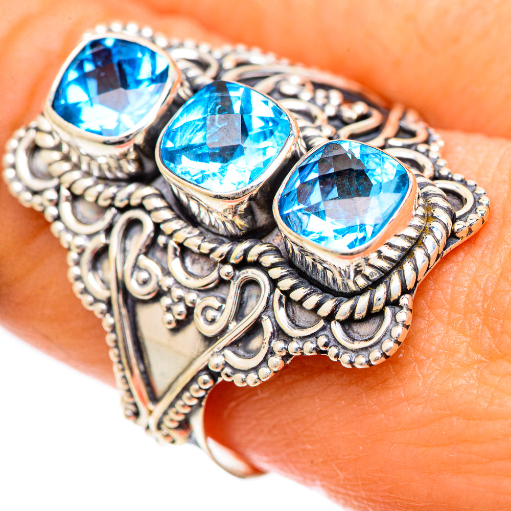 Swiss Blue Topaz Rings handcrafted by Anasilvercos - RING125080