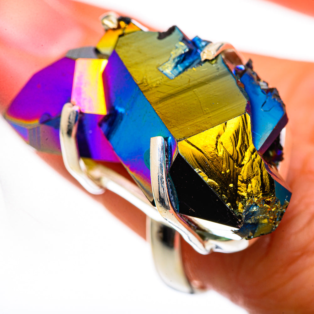 Titanium Sunshine Druzy Rings handcrafted by Anasilvercos - RING125092