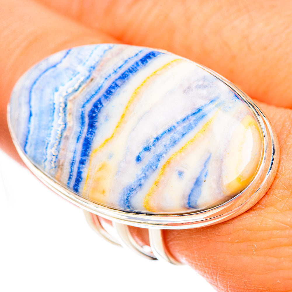 Blue Scheelite Rings handcrafted by Anasilvercos - RING125116