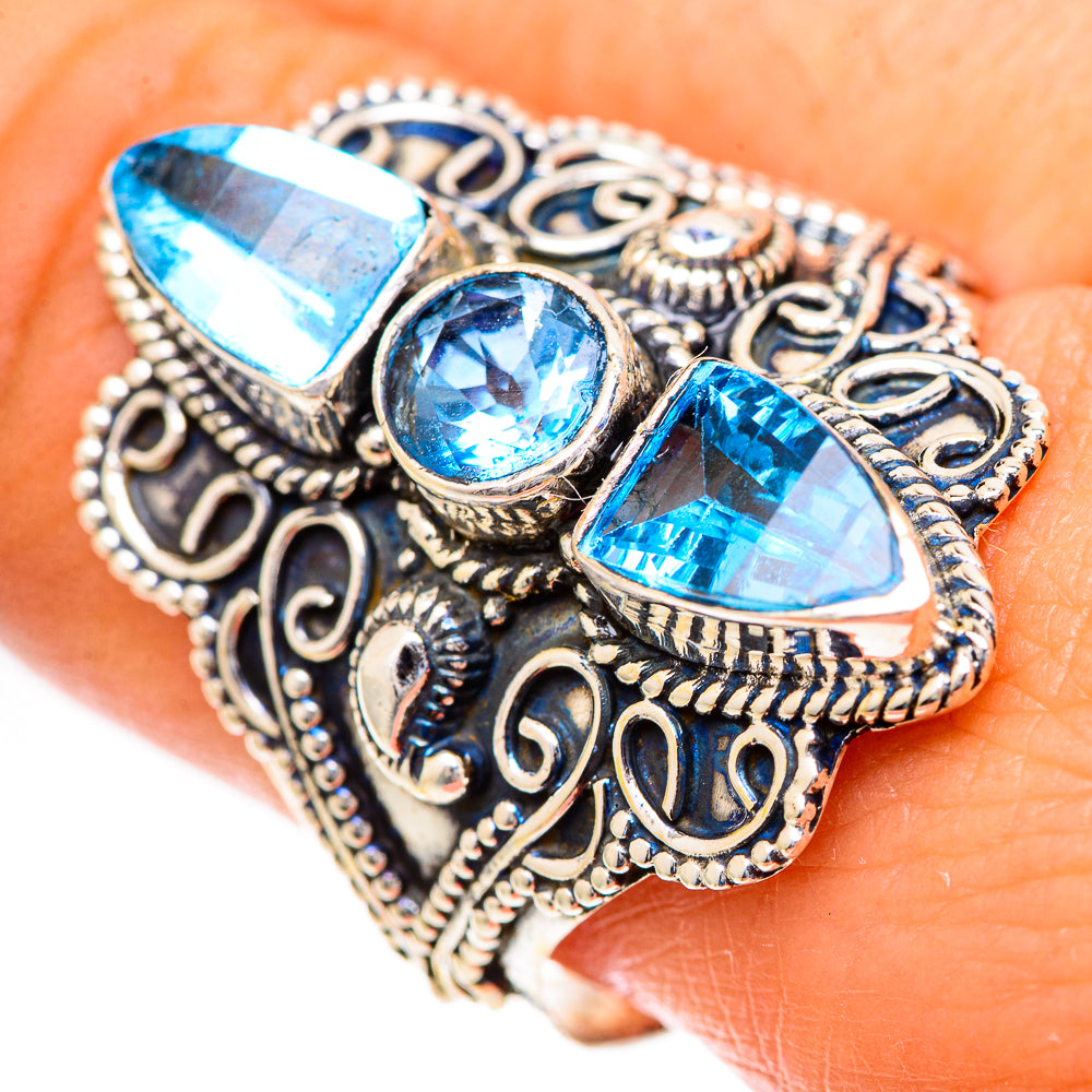 Swiss Blue Topaz Rings handcrafted by Anasilvercos - RING125125