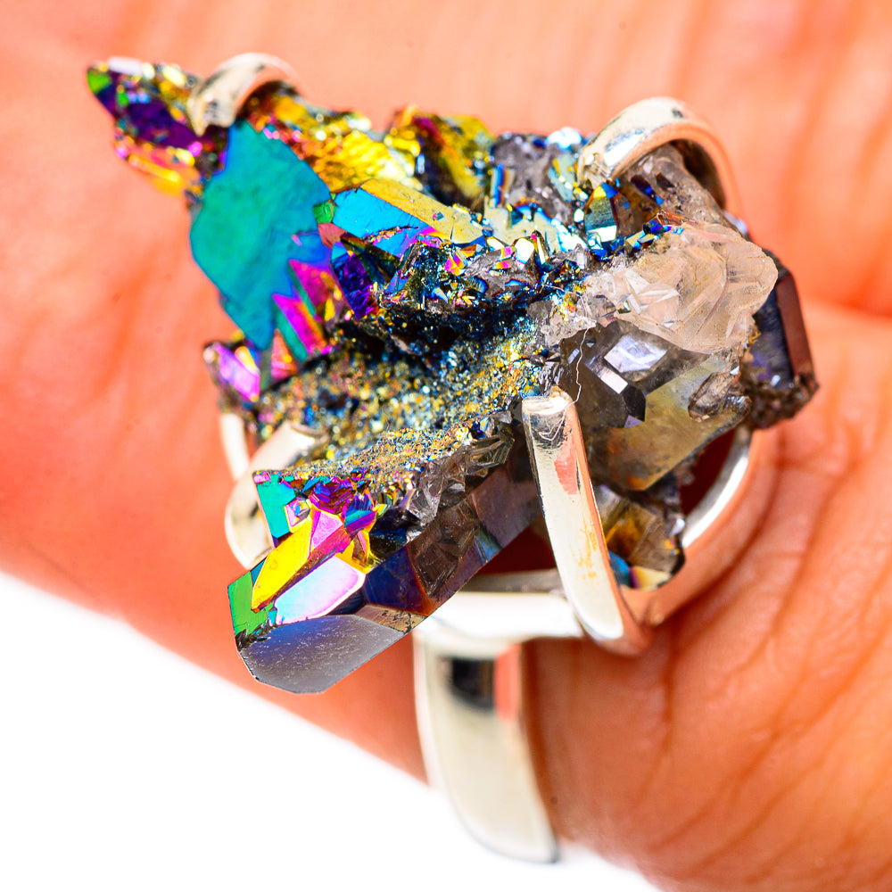 Titanium Sunshine Druzy Rings handcrafted by Anasilvercos - RING125135