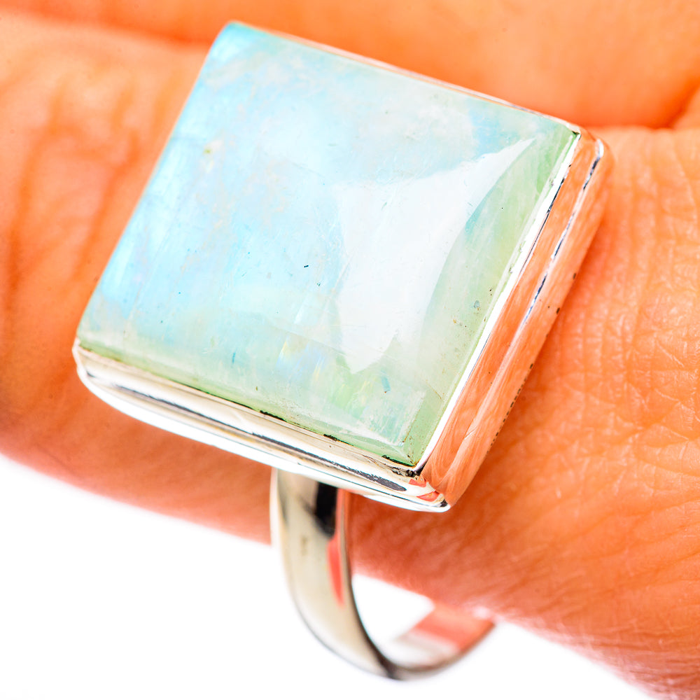 Green Moonstone Rings handcrafted by Anasilvercos - RING125156