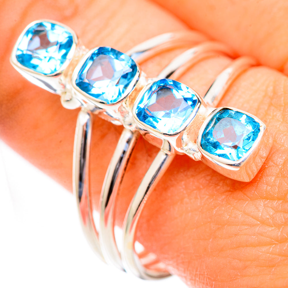 Swiss Blue Topaz Rings handcrafted by Anasilvercos - RING125175