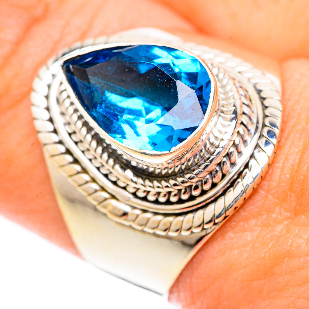 Swiss Blue Topaz Rings handcrafted by Anasilvercos - RING125177