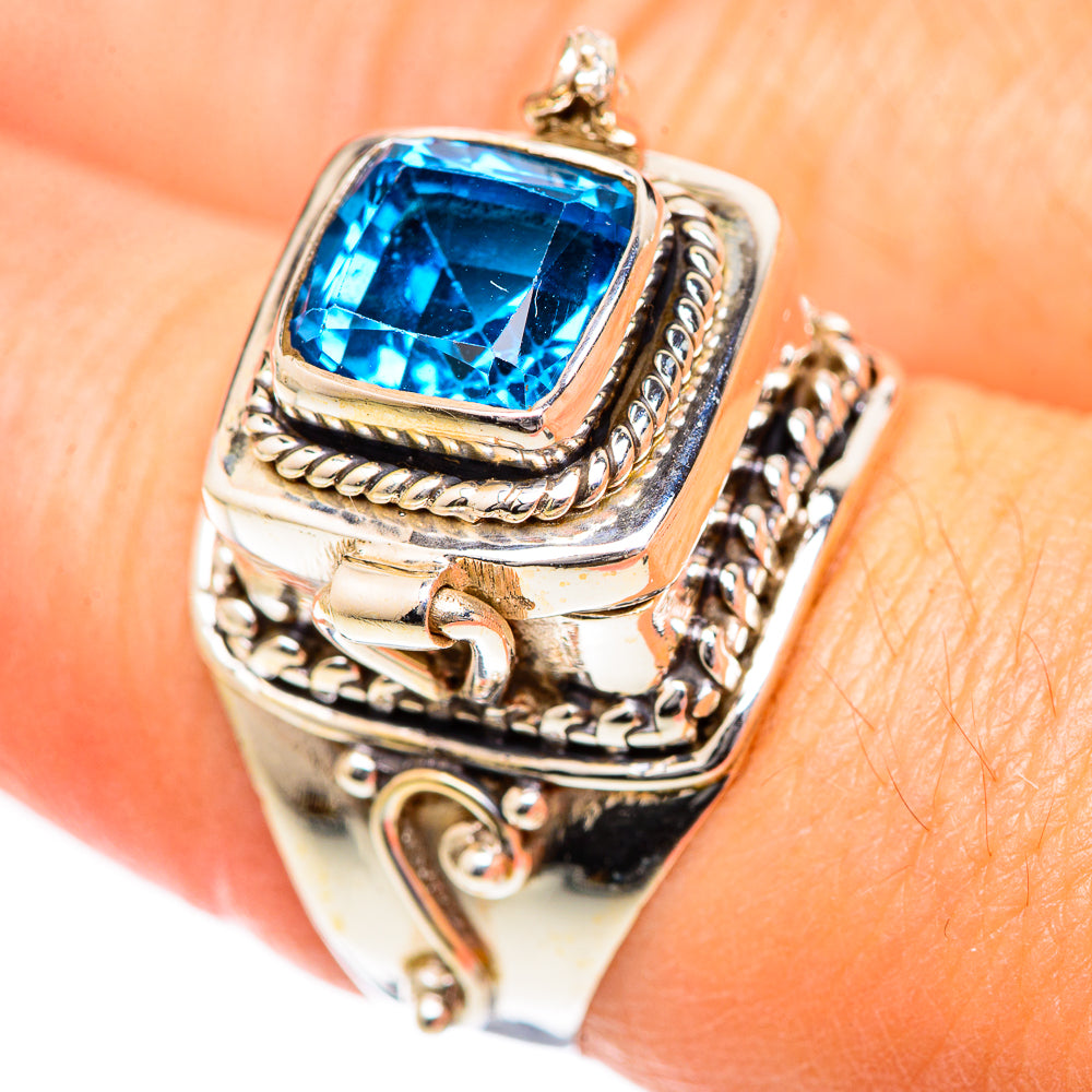 Swiss Blue Topaz Rings handcrafted by Anasilvercos - RING125181