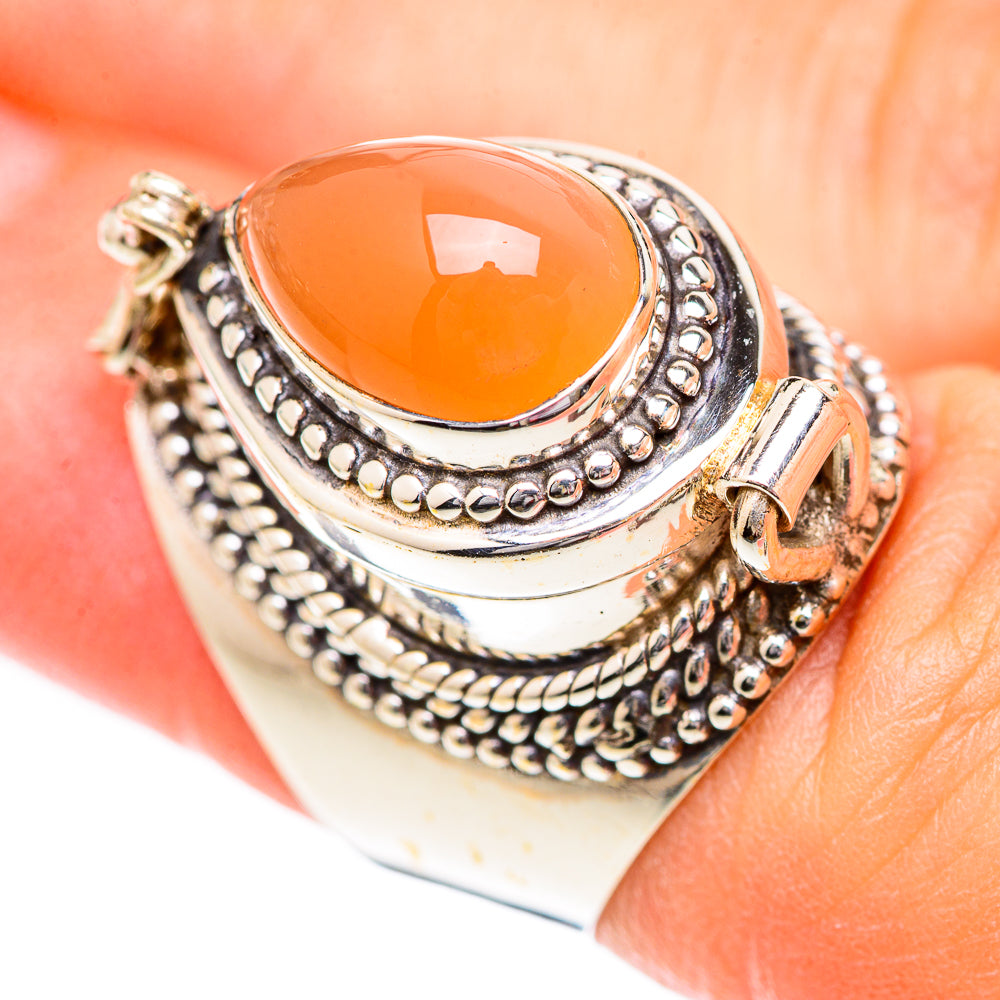 Peach Moonstone Rings handcrafted by Anasilvercos - RING125187