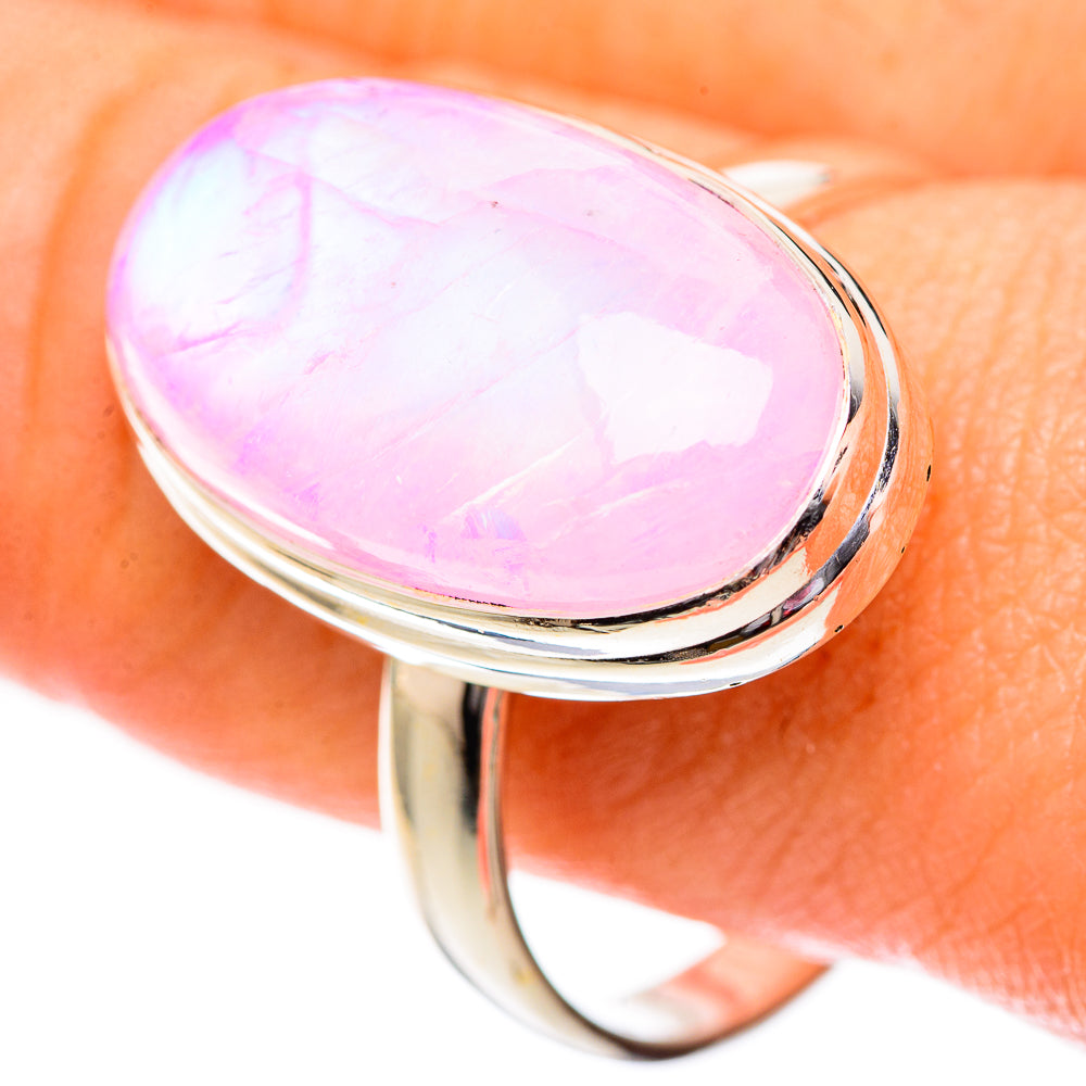 Pink Moonstone Rings handcrafted by Anasilvercos - RING125190