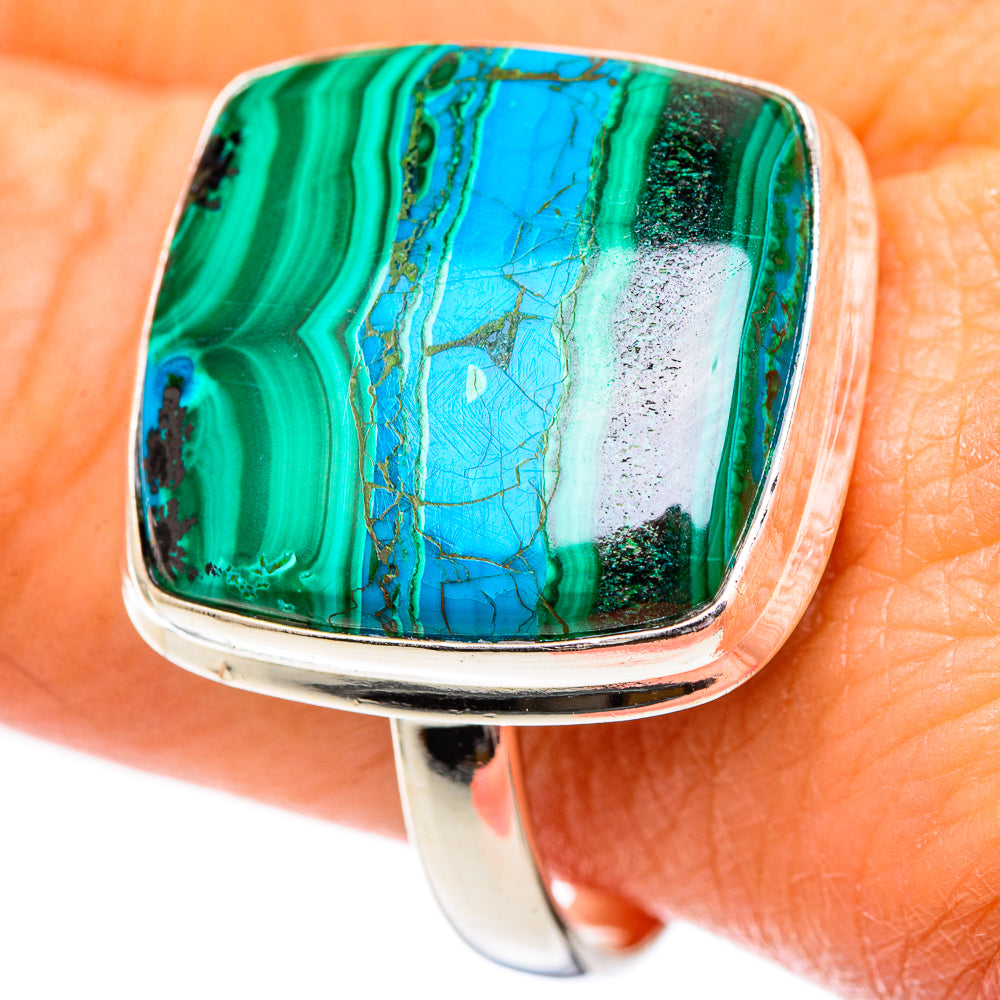Malachite In Chrysocolla Rings handcrafted by Anasilvercos - RING125199
