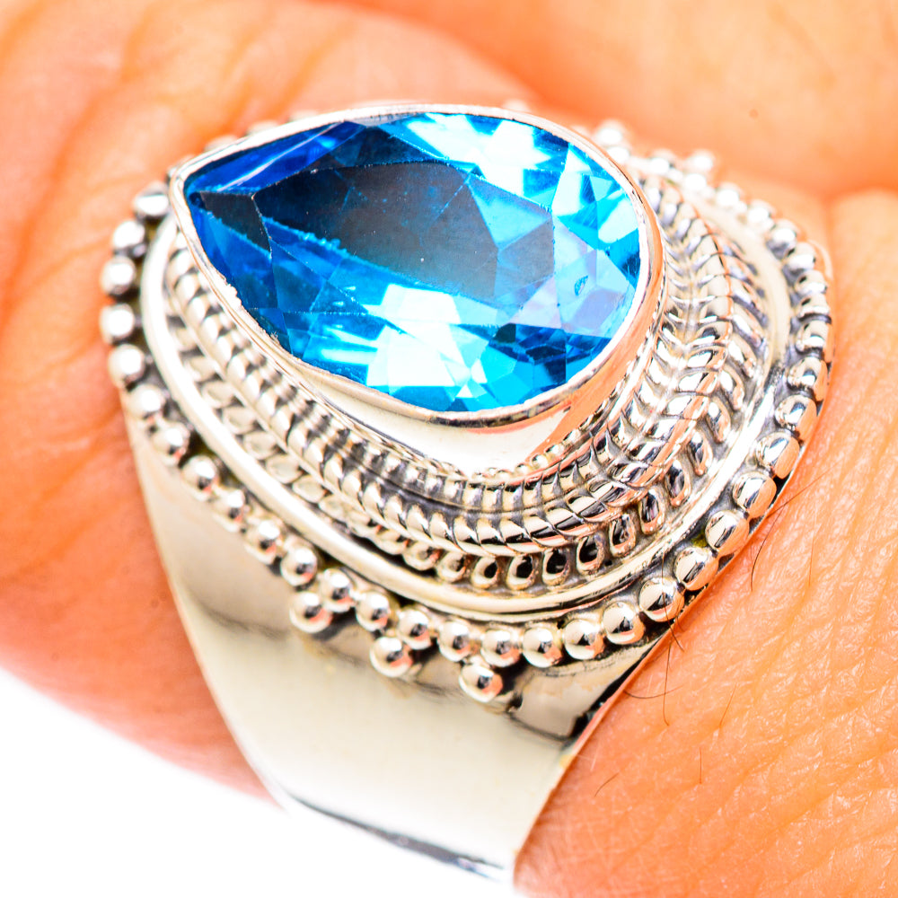 Swiss Blue Topaz Rings handcrafted by Anasilvercos - RING125208