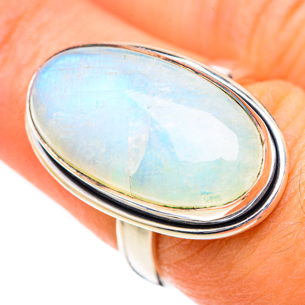 Green Moonstone Rings handcrafted by Anasilvercos - RING125214