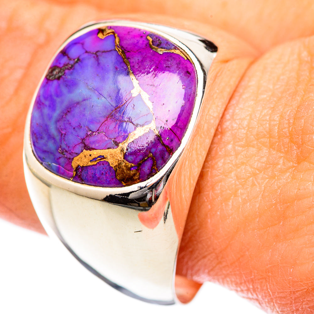 Purple Copper Composite Turquoise Rings handcrafted by Anasilvercos - RING125220