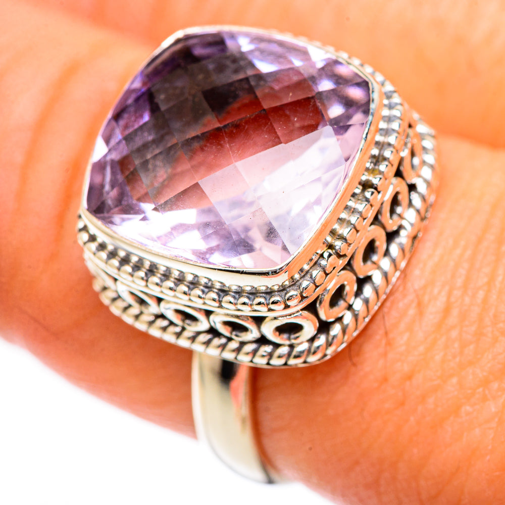 Pink Amethyst Rings handcrafted by Anasilvercos - RING125221