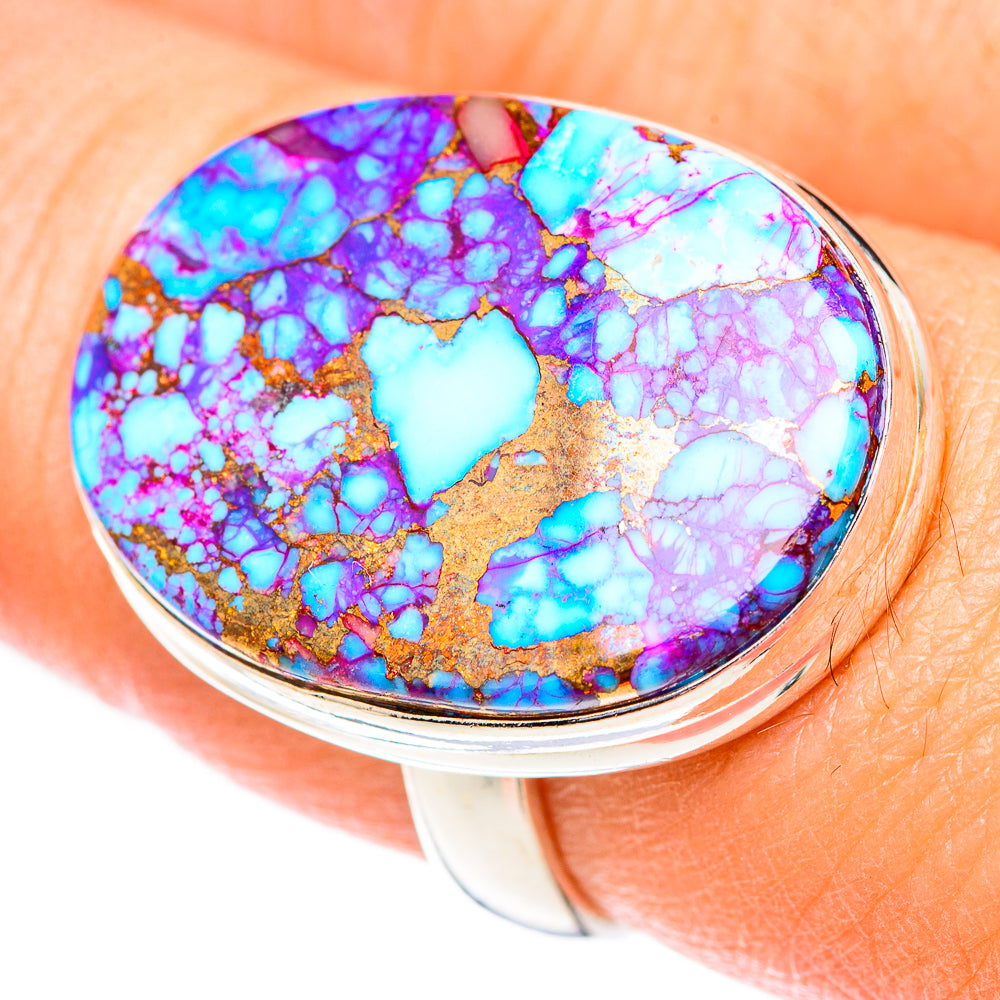Purple Copper Composite Turquoise Rings handcrafted by Anasilvercos - RING125242