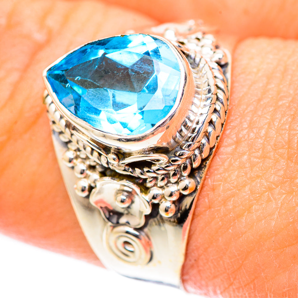 Swiss Blue Topaz Rings handcrafted by Anasilvercos - RING125252