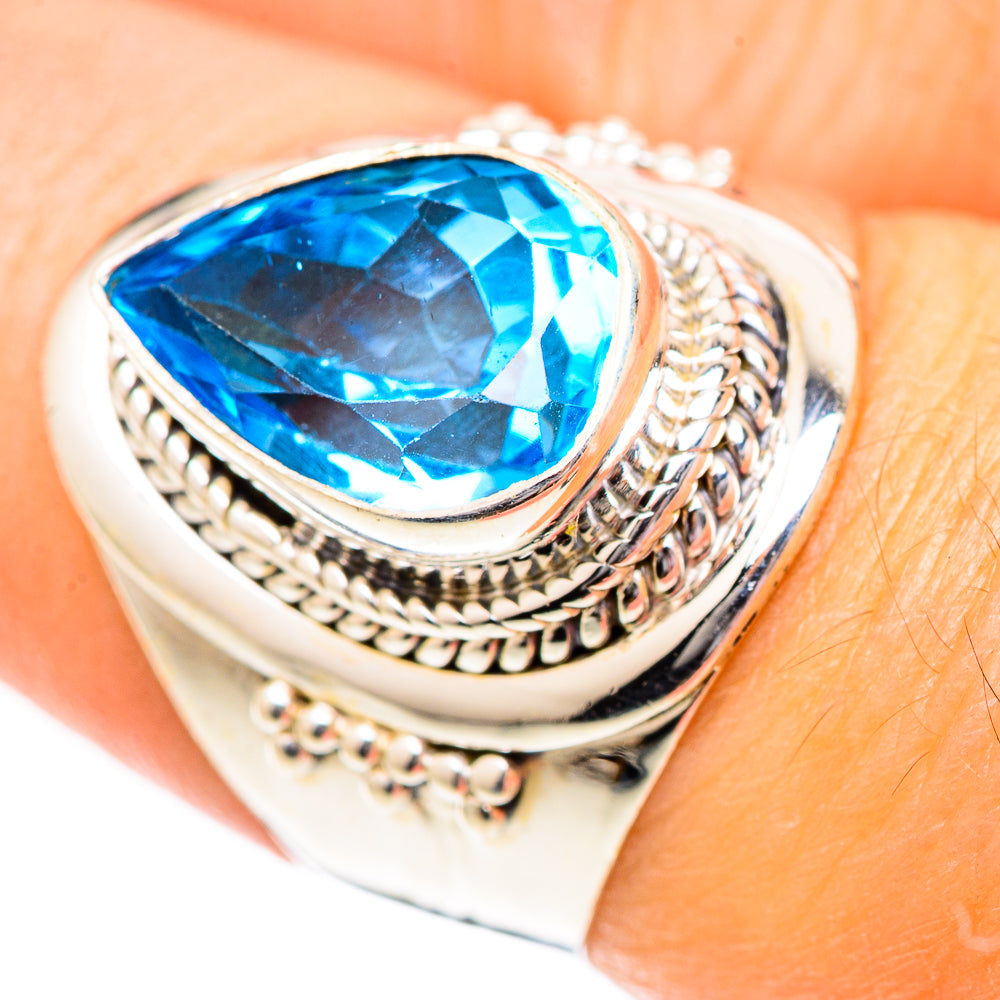 Swiss Blue Topaz Rings handcrafted by Anasilvercos - RING125257
