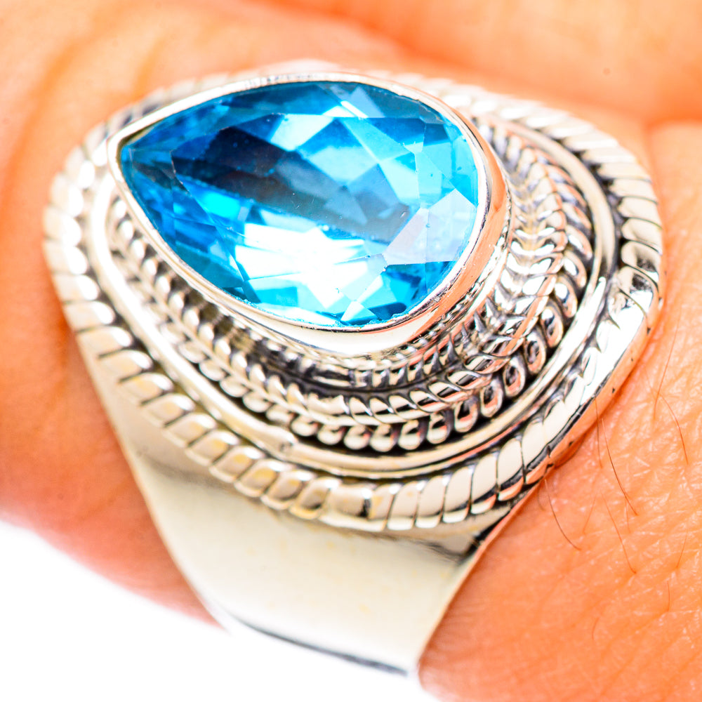 Swiss Blue Topaz Rings handcrafted by Anasilvercos - RING125269