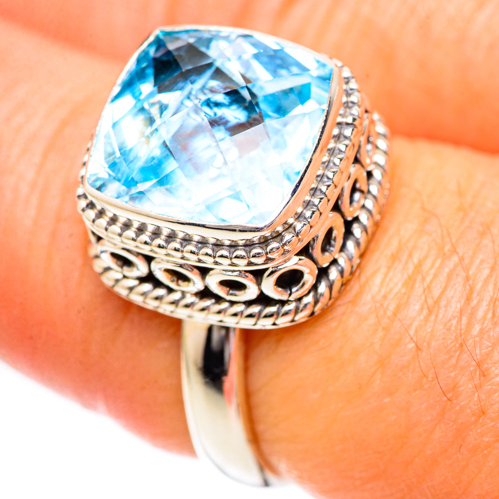 Swiss Blue Topaz Rings handcrafted by Anasilvercos - RING125272