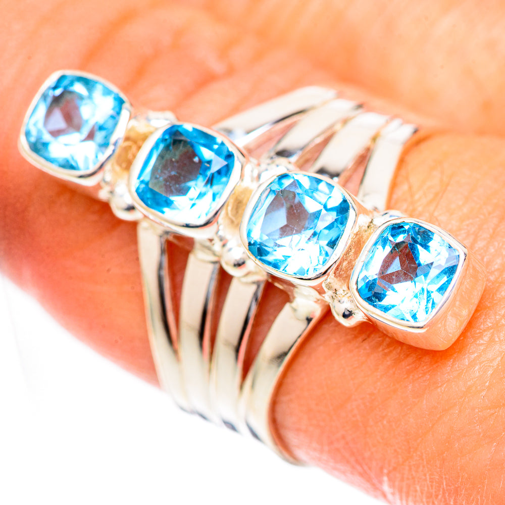 Swiss Blue Topaz Rings handcrafted by Anasilvercos - RING125275