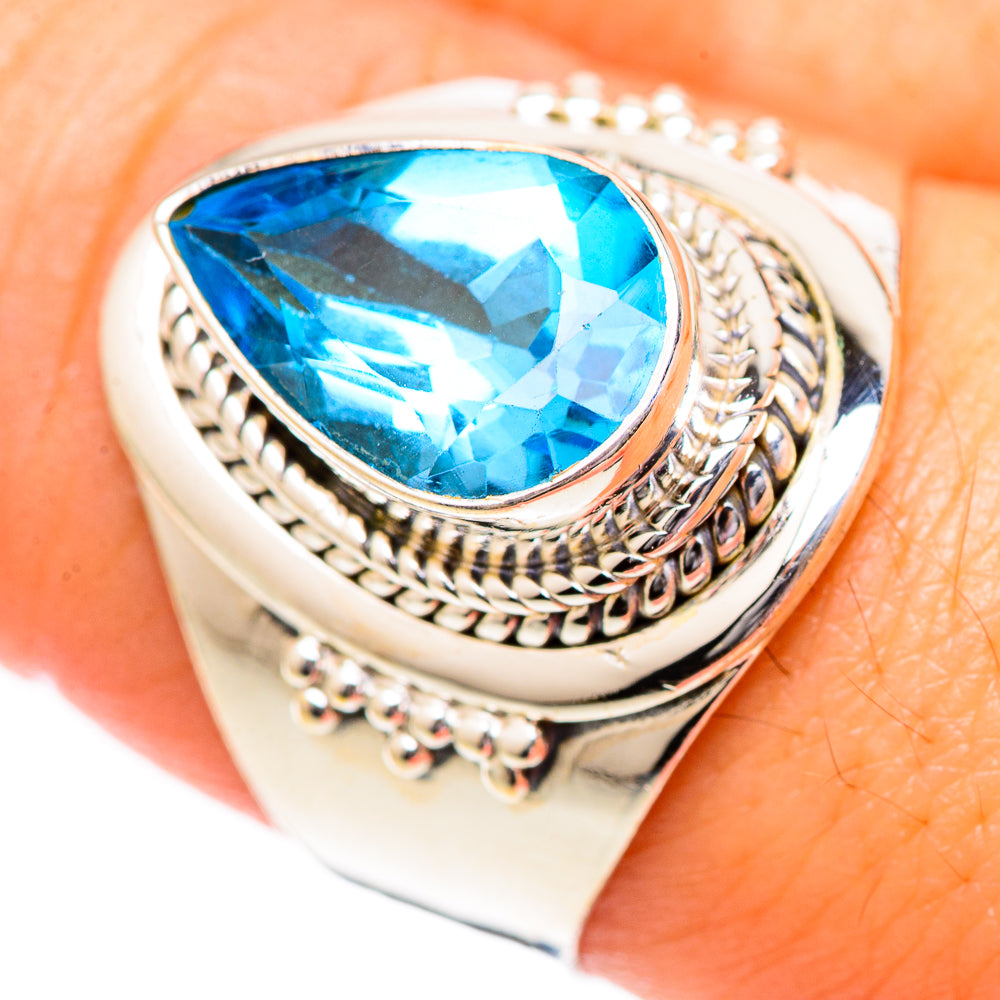 Swiss Blue Topaz Rings handcrafted by Anasilvercos - RING125276