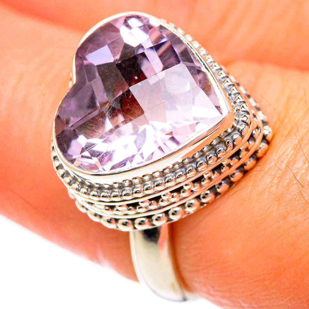Pink Amethyst Rings handcrafted by Anasilvercos - RING125283