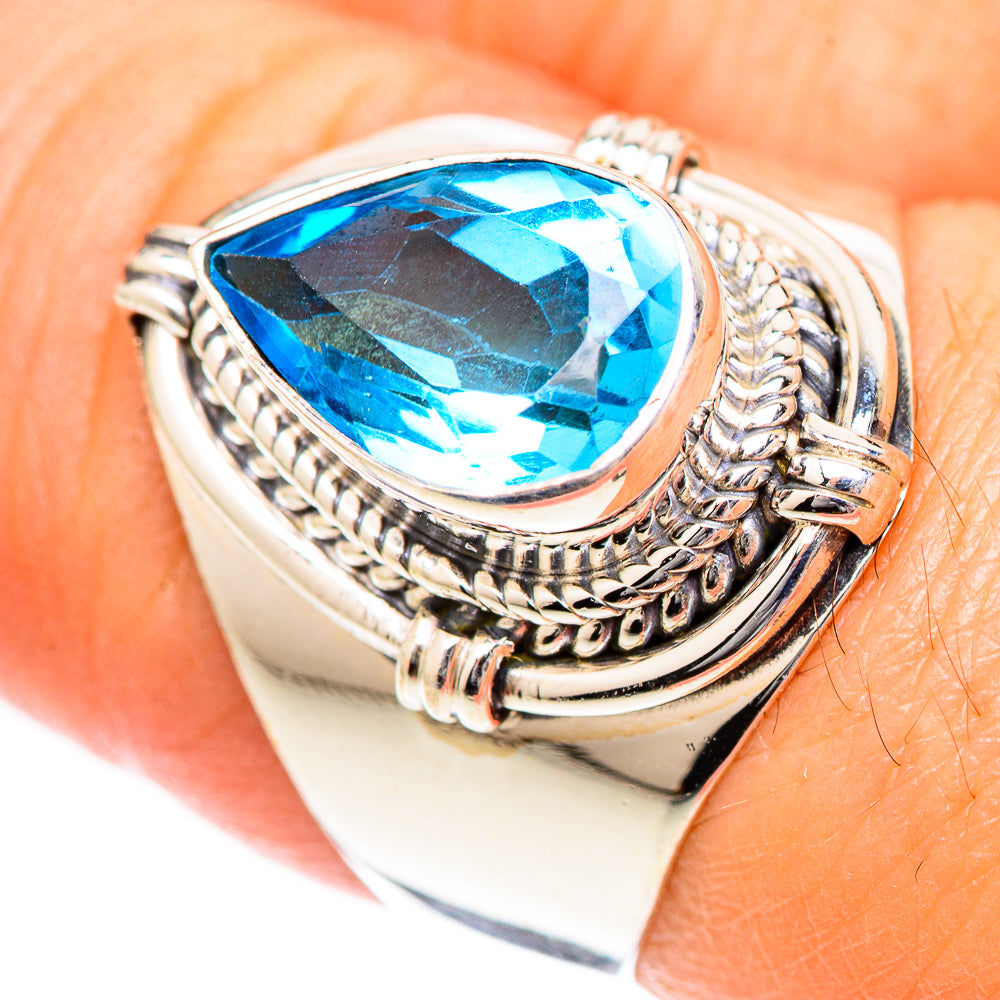 Swiss Blue Topaz Rings handcrafted by Anasilvercos - RING125290