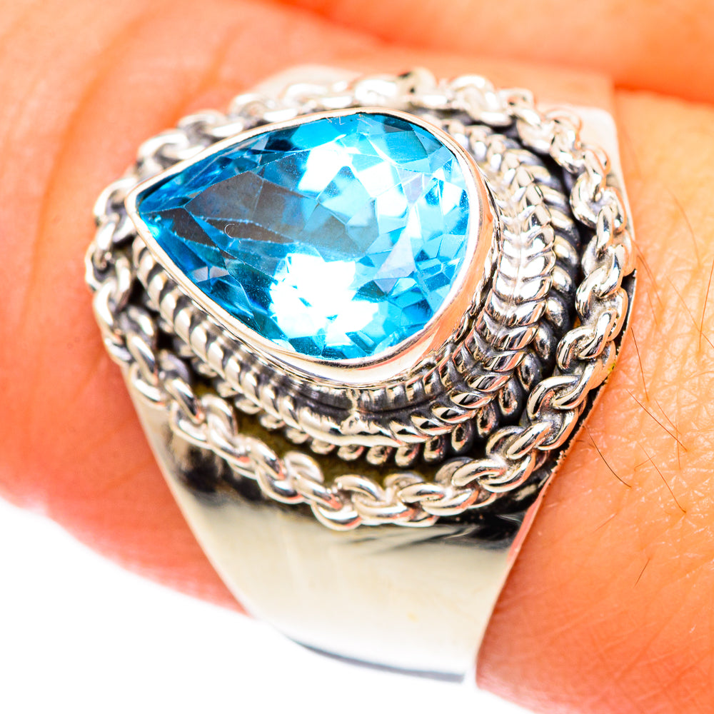 Swiss Blue Topaz Rings handcrafted by Anasilvercos - RING125293