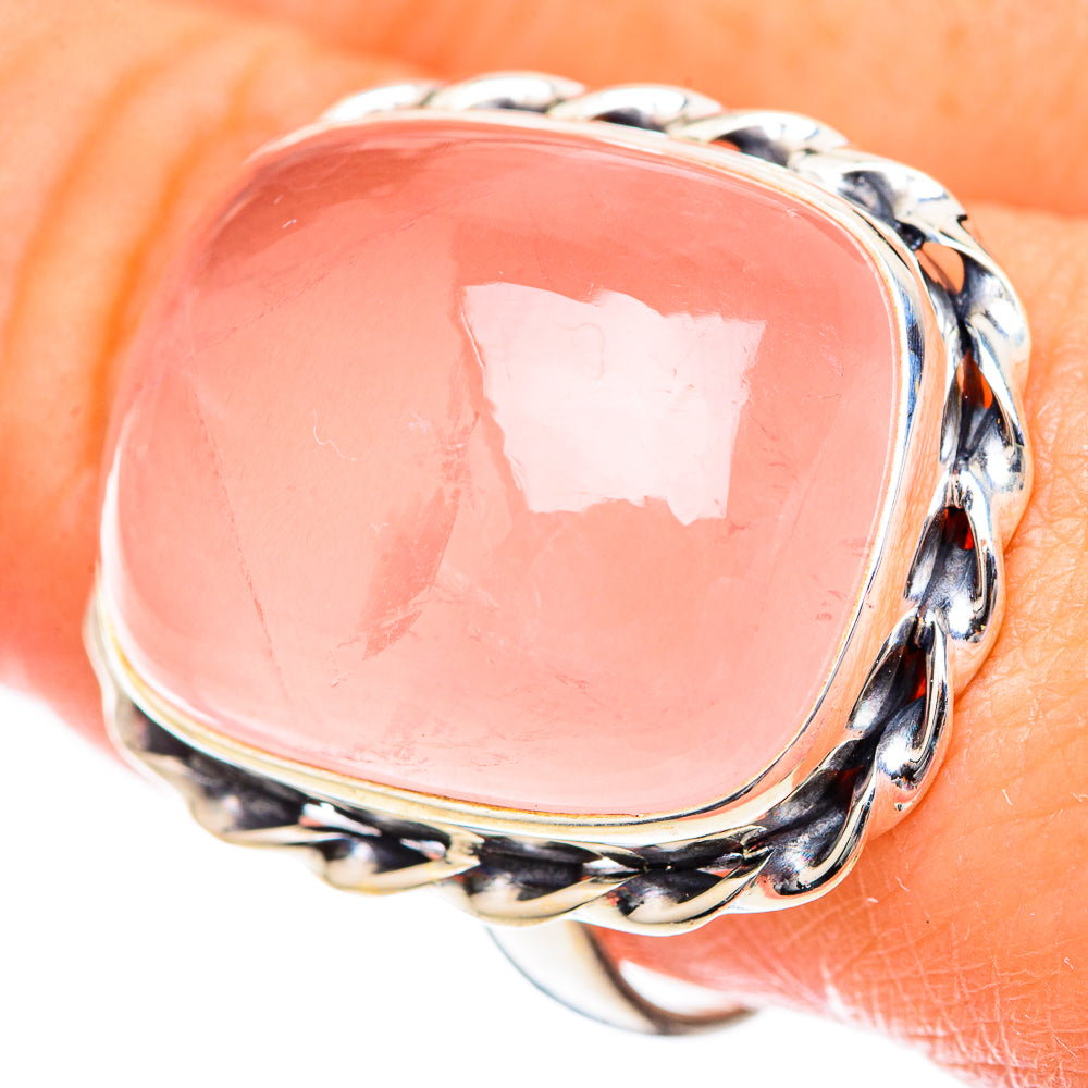 Rose Quartz Rings handcrafted by Anasilvercos - RING125321