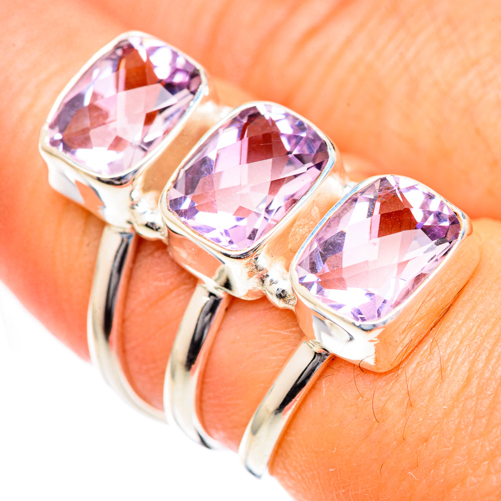 Pink Amethyst Rings handcrafted by Anasilvercos - RING125324