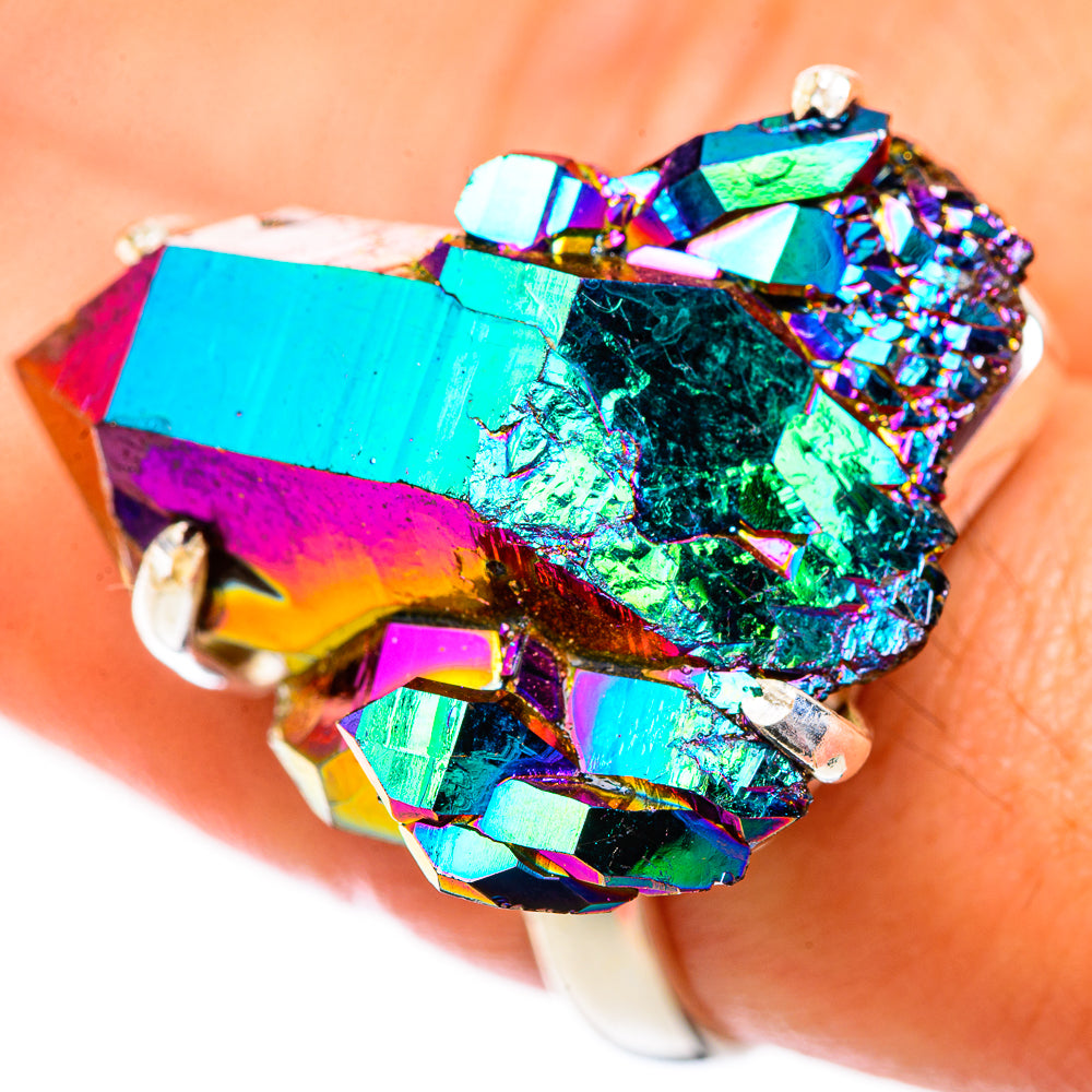 Titanium Sunshine Druzy Rings handcrafted by Anasilvercos - RING125332