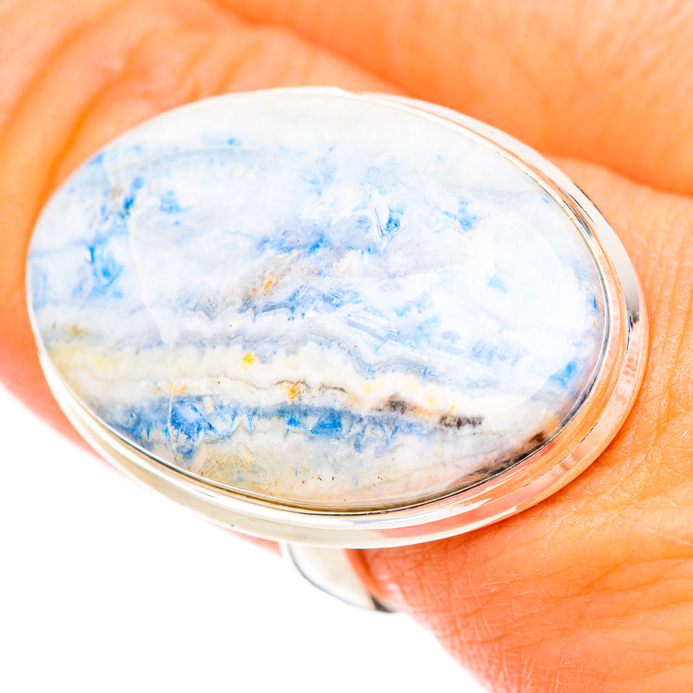 Blue Scheelite Rings handcrafted by Anasilvercos - RING125337